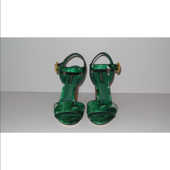 DOLCE & GABBANA BANANA LEAF PRINT KEIRA SANDALS - Picture 4 of 9